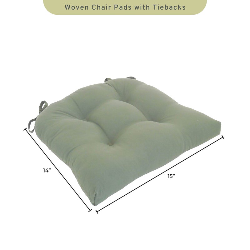 Arlee Micro Fiber Polyester Chair Pads, 2 Count (Pack of 1), Olive - Image 2